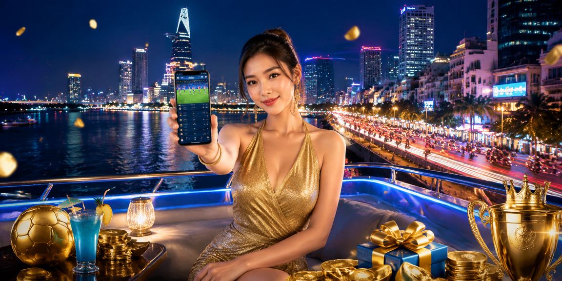 Người dùng cá cược và giải trí casino qua ứng dụng tại một quán cà phê Sài Gòn